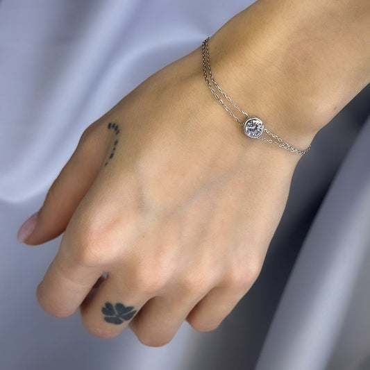 Pulsera Rin de plata de ley
