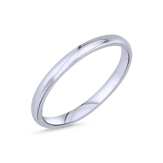Anillo de banda de plata de ley de 2 mm
