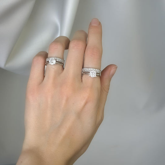 Anillo de plata de ley con circonita cúbica