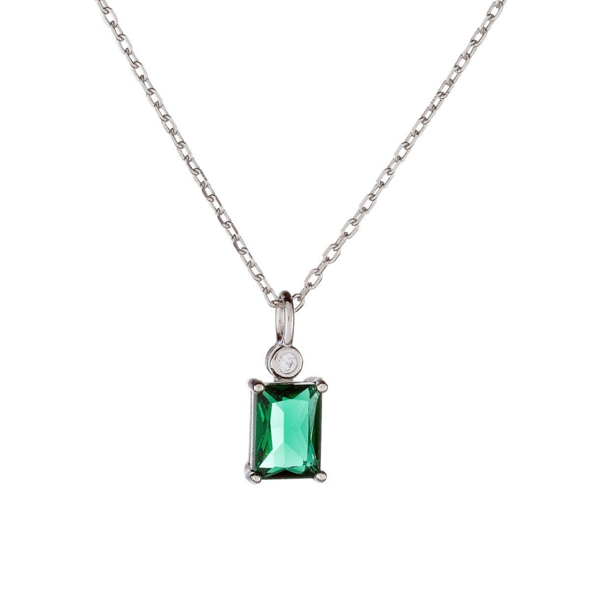 Collar Esmeralda de plata de ley