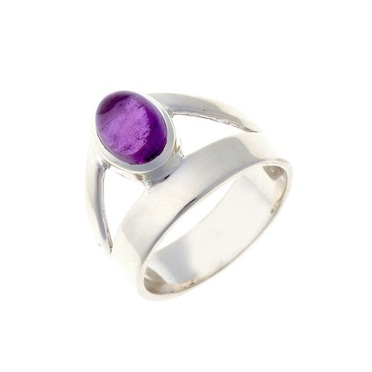 Anillo de amatista en plata de ley