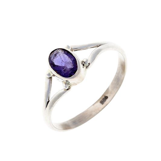 Anillo de iolita de plata esterlina