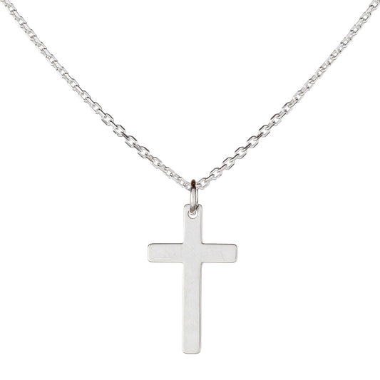 Collar de cruz de plata de ley