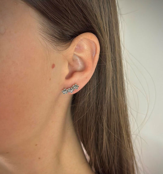 Pendientes de plata de ley con forma de flor