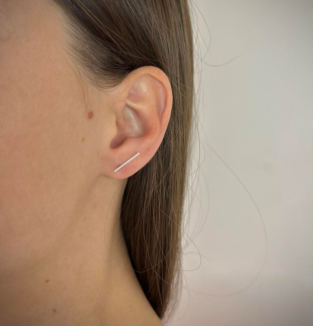 Aretes de plata de ley de dos piezas