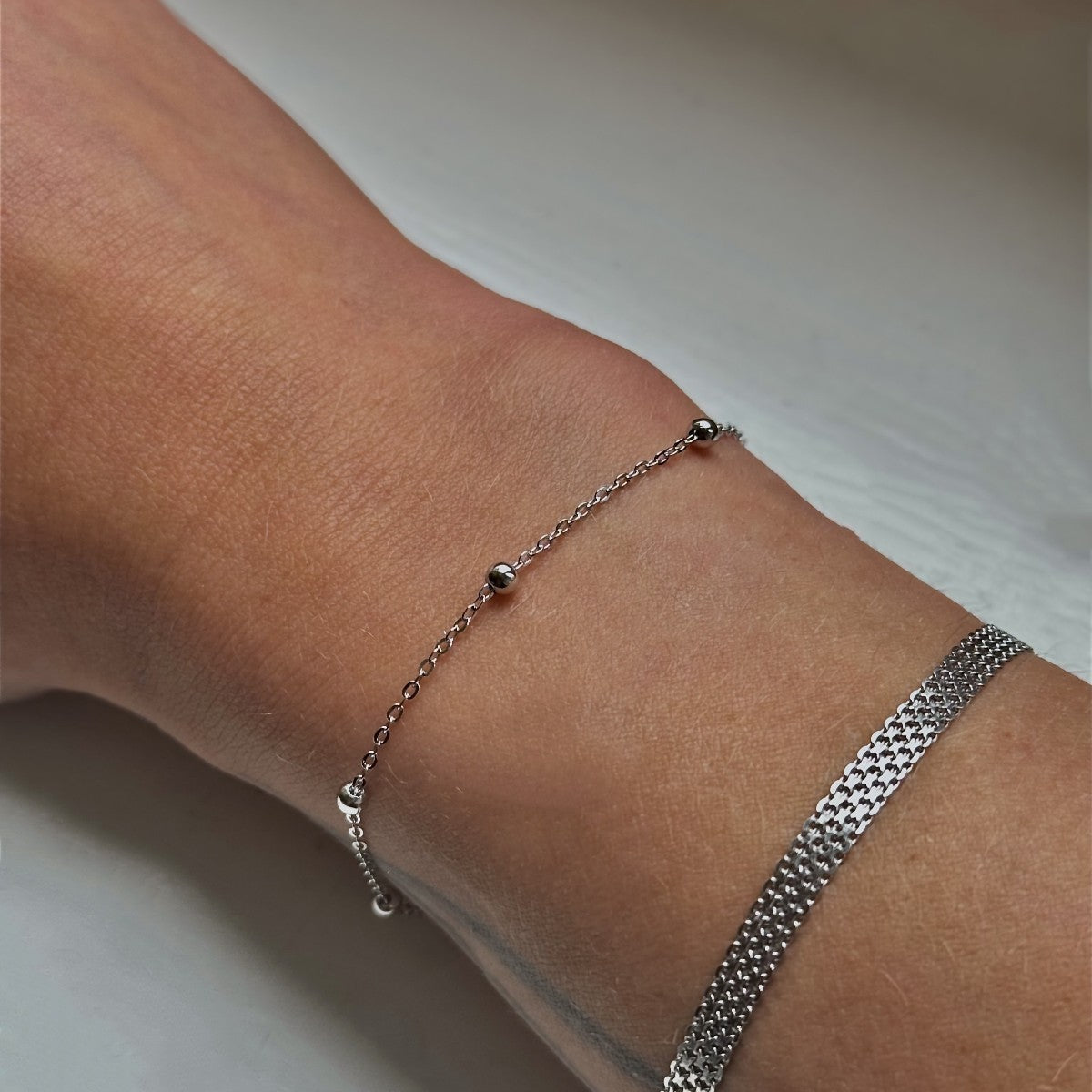 Pulsera de cuentas de plata de ley