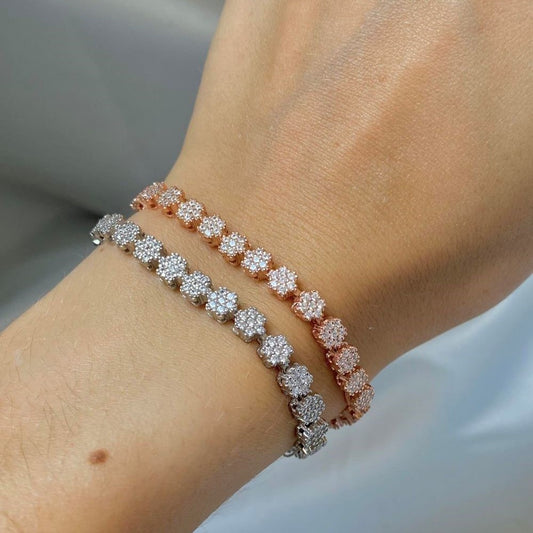 Pulsera Flora de plata de ley