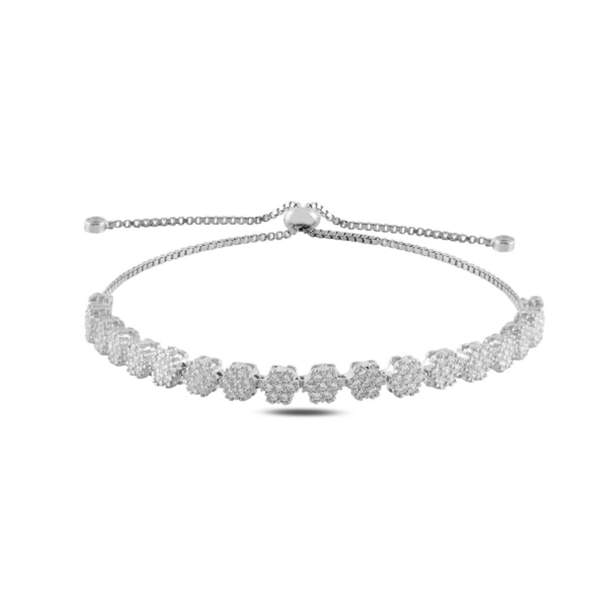 Pulsera Flora de plata de ley