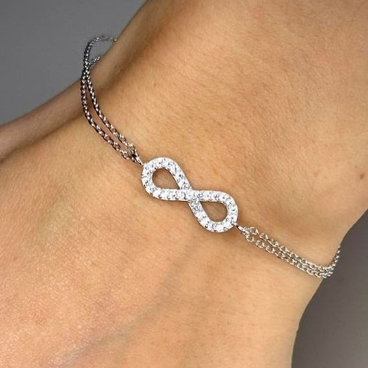 Pulsera de plata de ley con símbolo de infinito