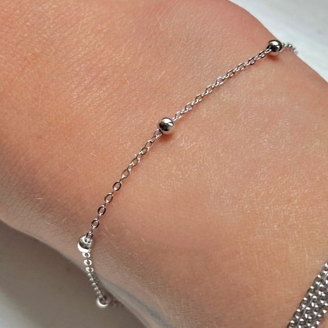 Pulsera de cuentas de plata de ley