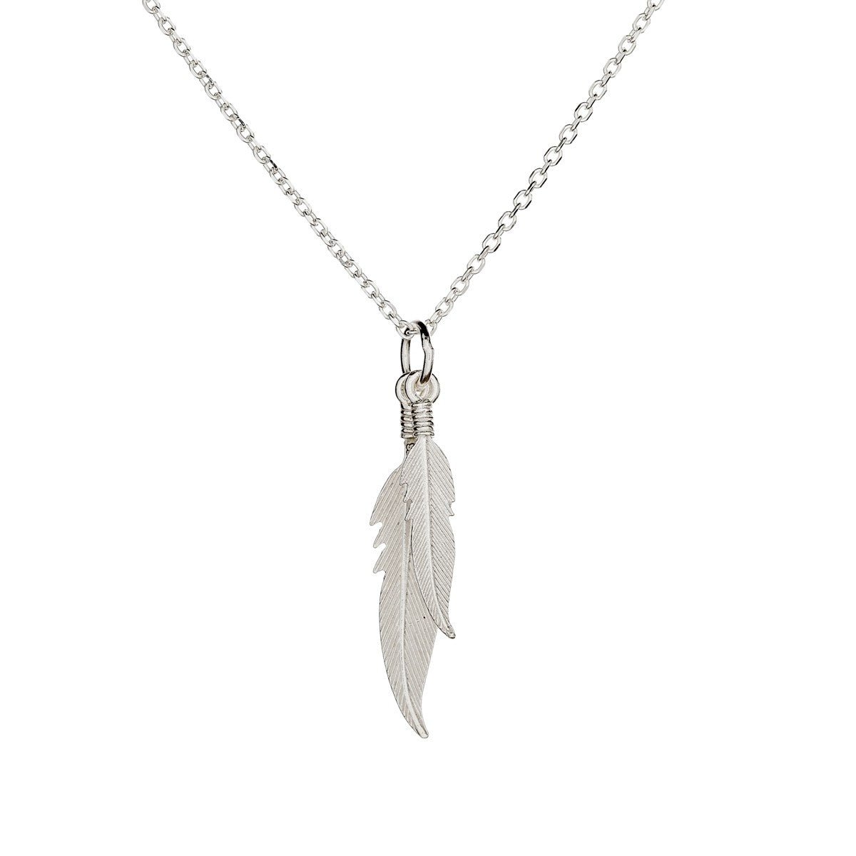 Collar de plumas de plata de ley