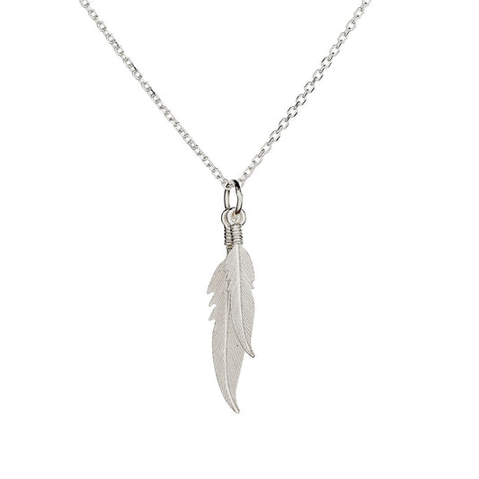 Collar de plumas de plata de ley