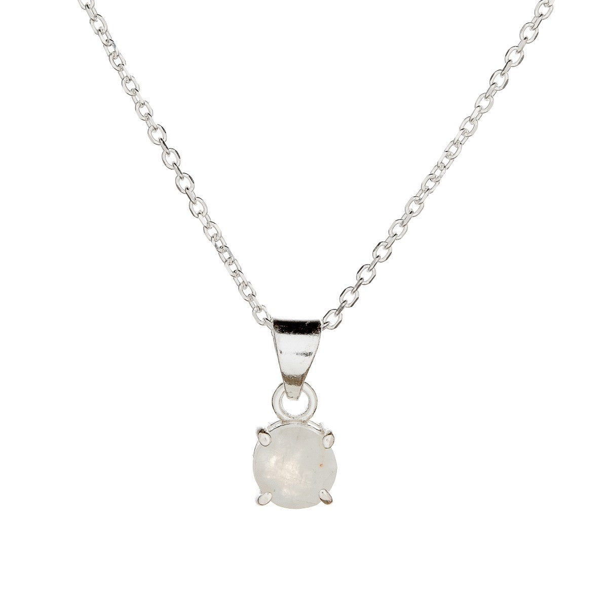 Collar con colgante de piedra lunar en plata de ley