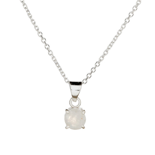 Collar con colgante de piedra lunar en plata de ley