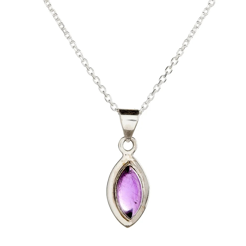 Collar con colgante de amatista en plata de ley