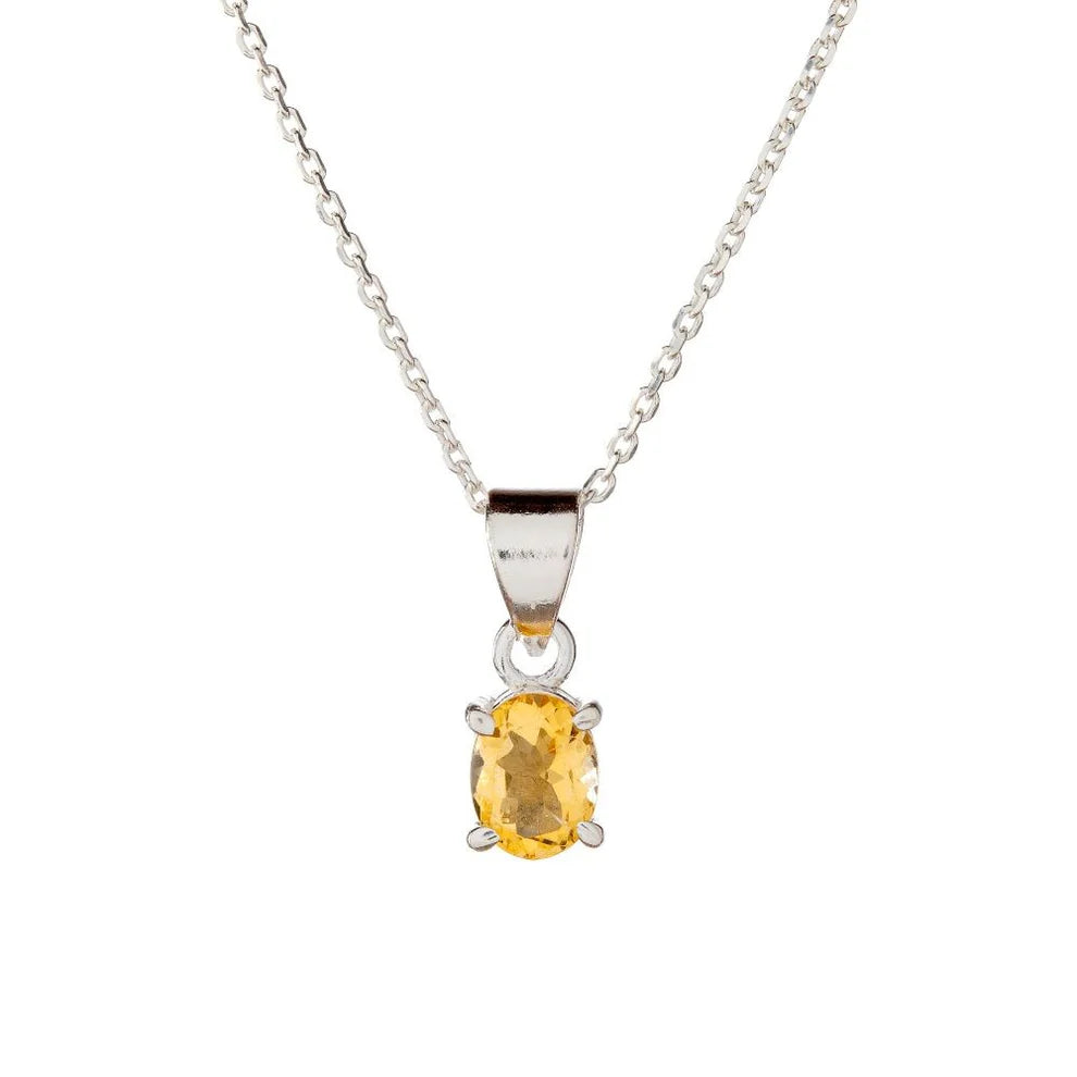 Collar con colgante de citrino en plata de ley