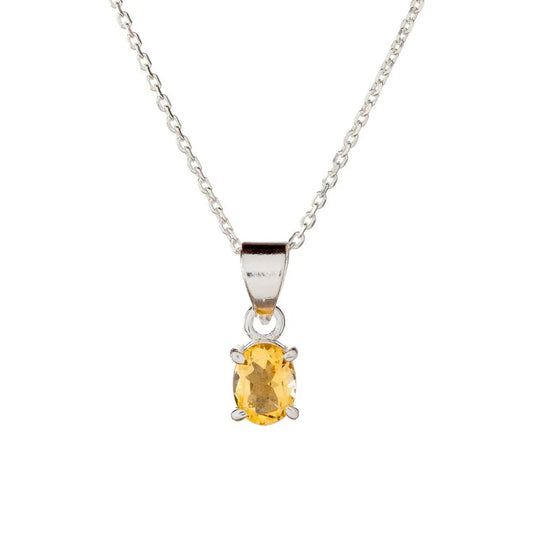 Collar con colgante de citrino en plata de ley
