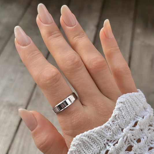 Gloria – Anillo ancho de plata de ley de 6 mm