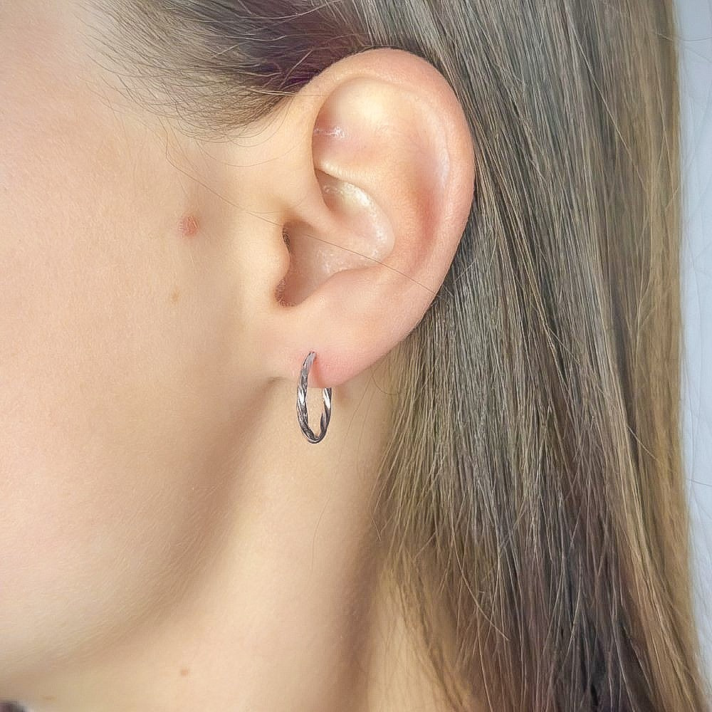 Pendientes de aro retorcidos de plata de ley de 1 a 6 cm