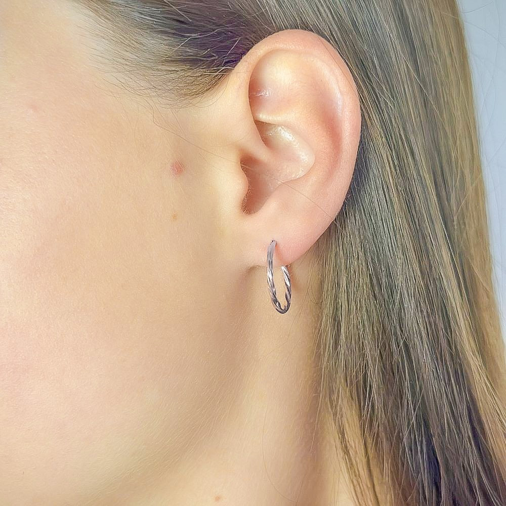 Pendientes de aro retorcidos de plata de ley de 1 a 6 cm