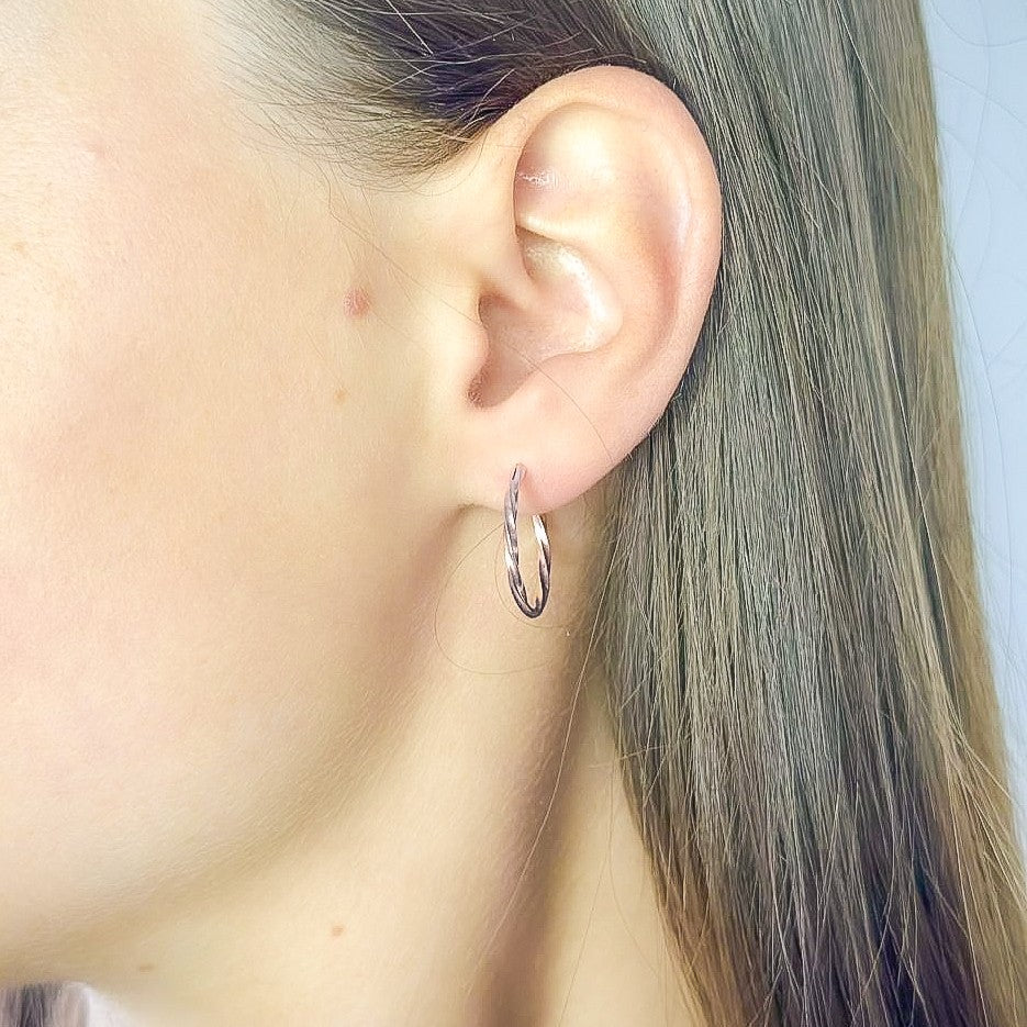 Pendientes de aro retorcidos de plata de ley de 1 a 6 cm