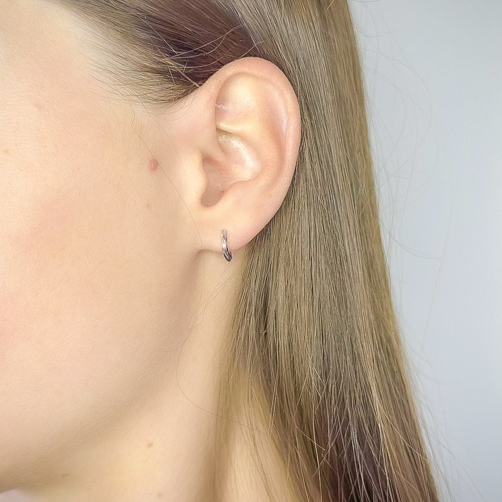 Pendientes de aro retorcidos de plata de ley de 1 a 6 cm