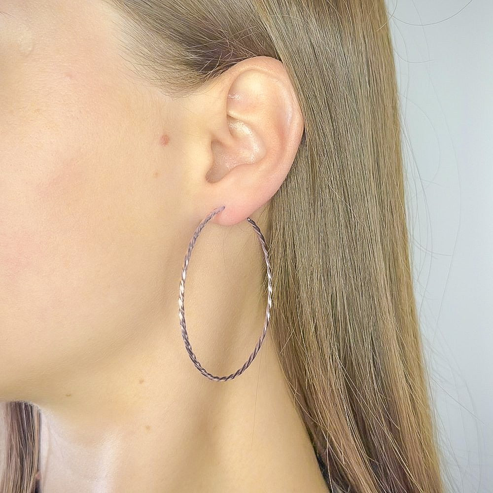 Pendientes de aro retorcidos de plata de ley de 1 a 6 cm