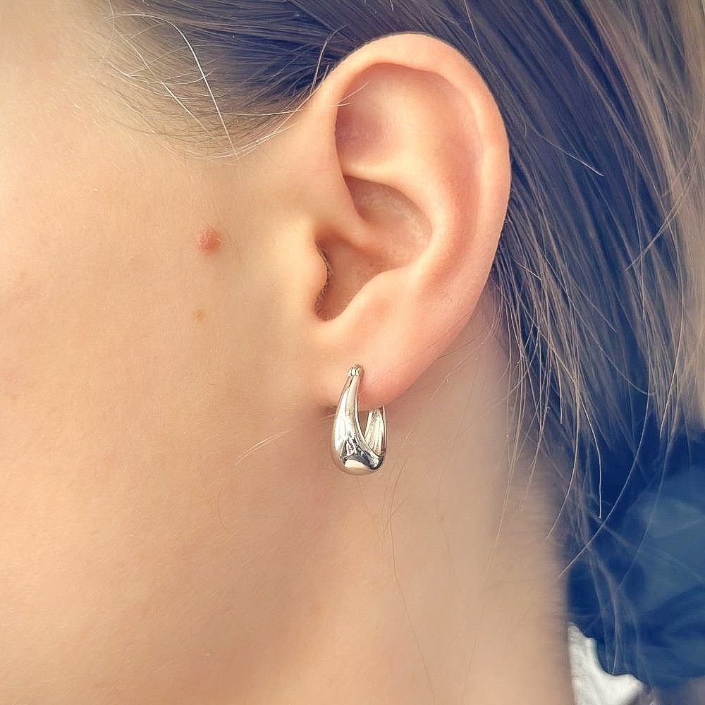 Pendientes de lágrima de plata de ley