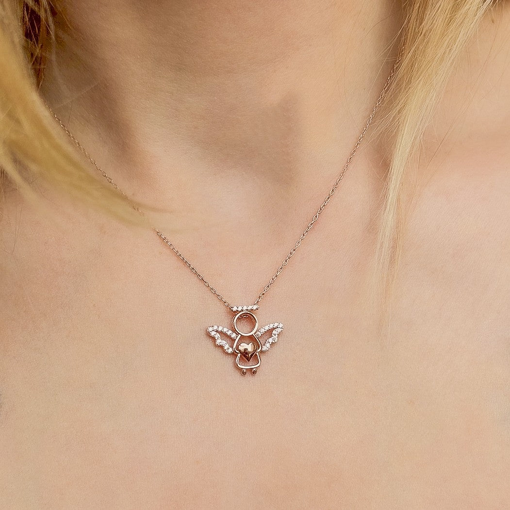 Collar de Ángel de Plata de Ley con Circonitas Cúbicas