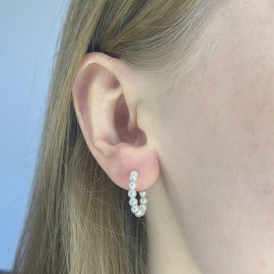 Pendientes de perlas de imitación de plata de ley