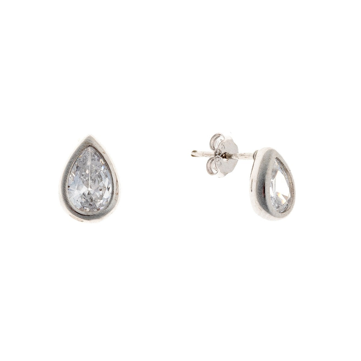 Aretes de lágrima de circonita cúbica de plata esterlina