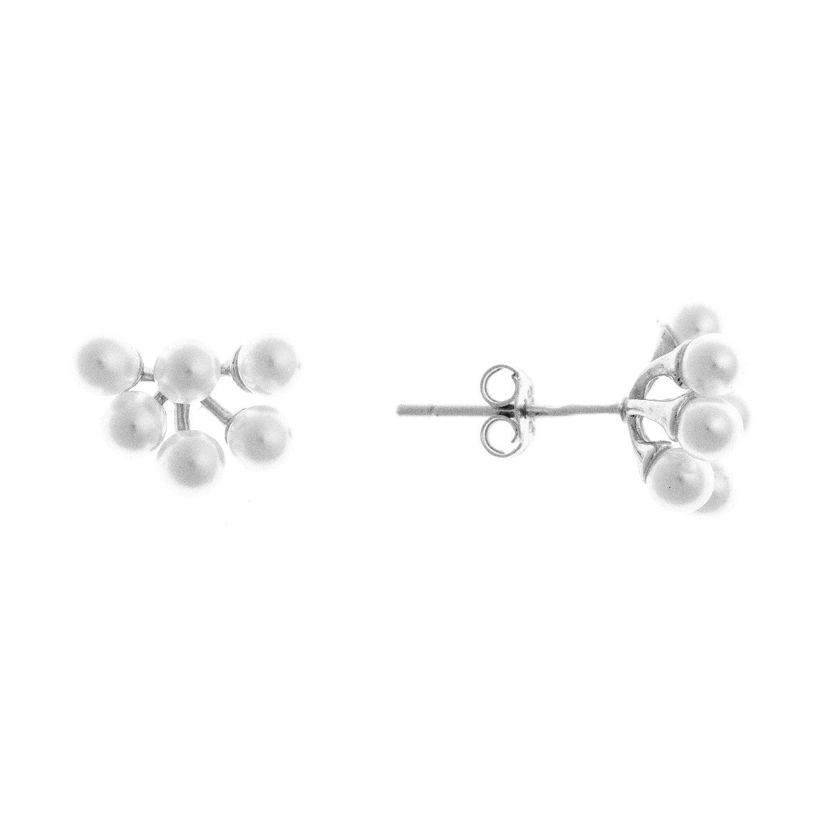 Pendientes de perlas de plata de ley