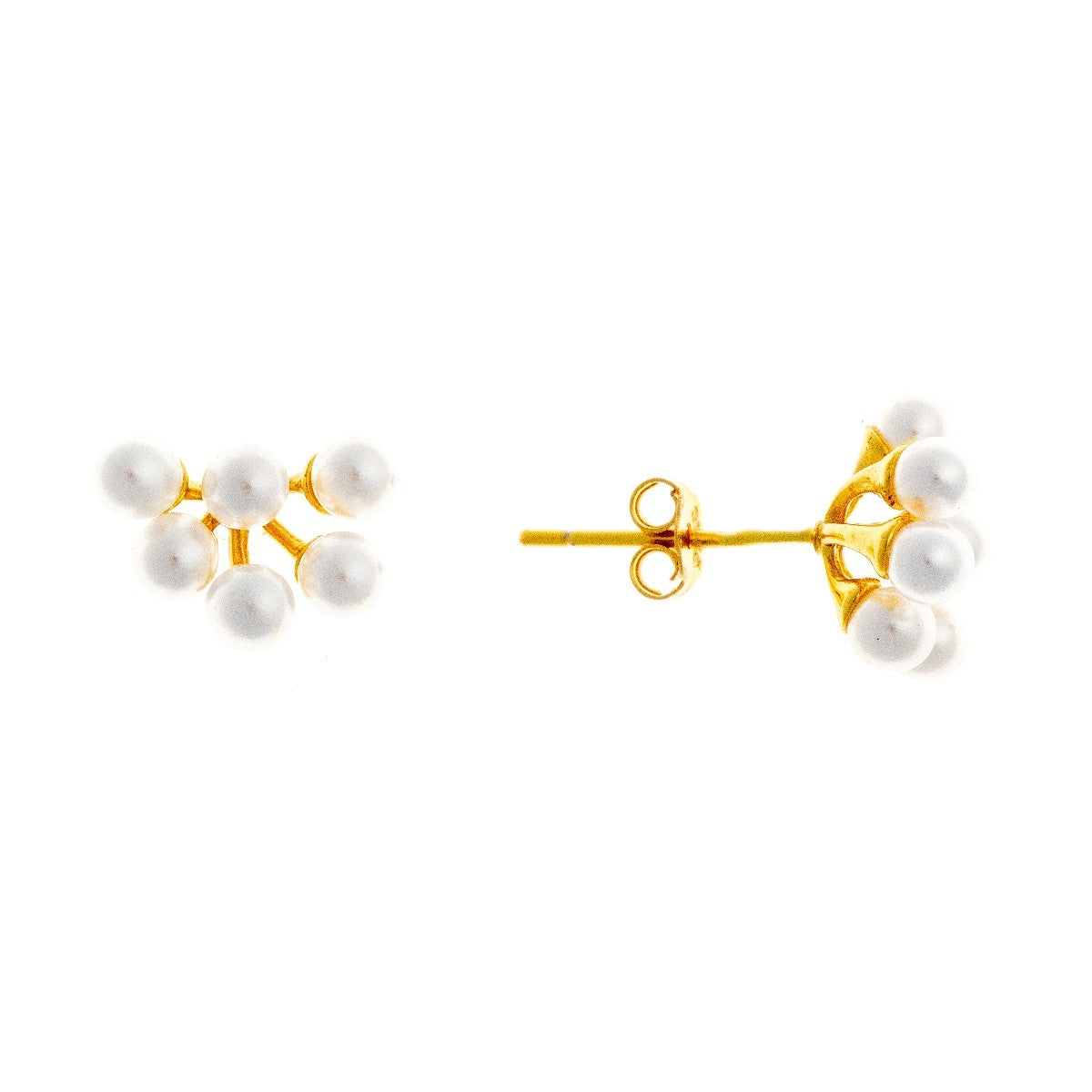 Pendientes de perlas de plata de ley
