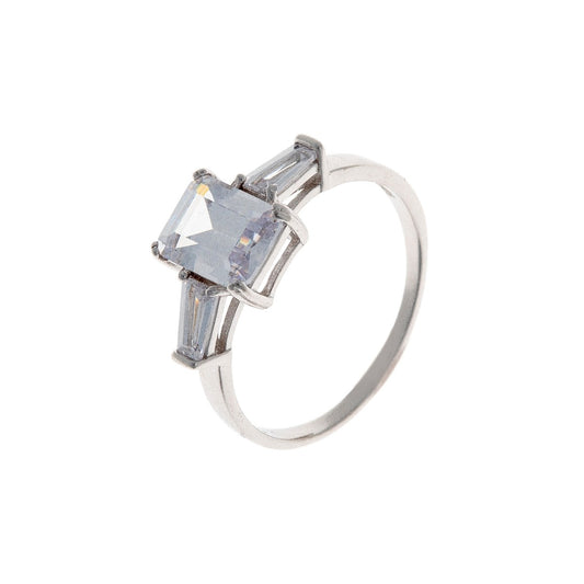 Anillo de plata de ley con circonita cúbica