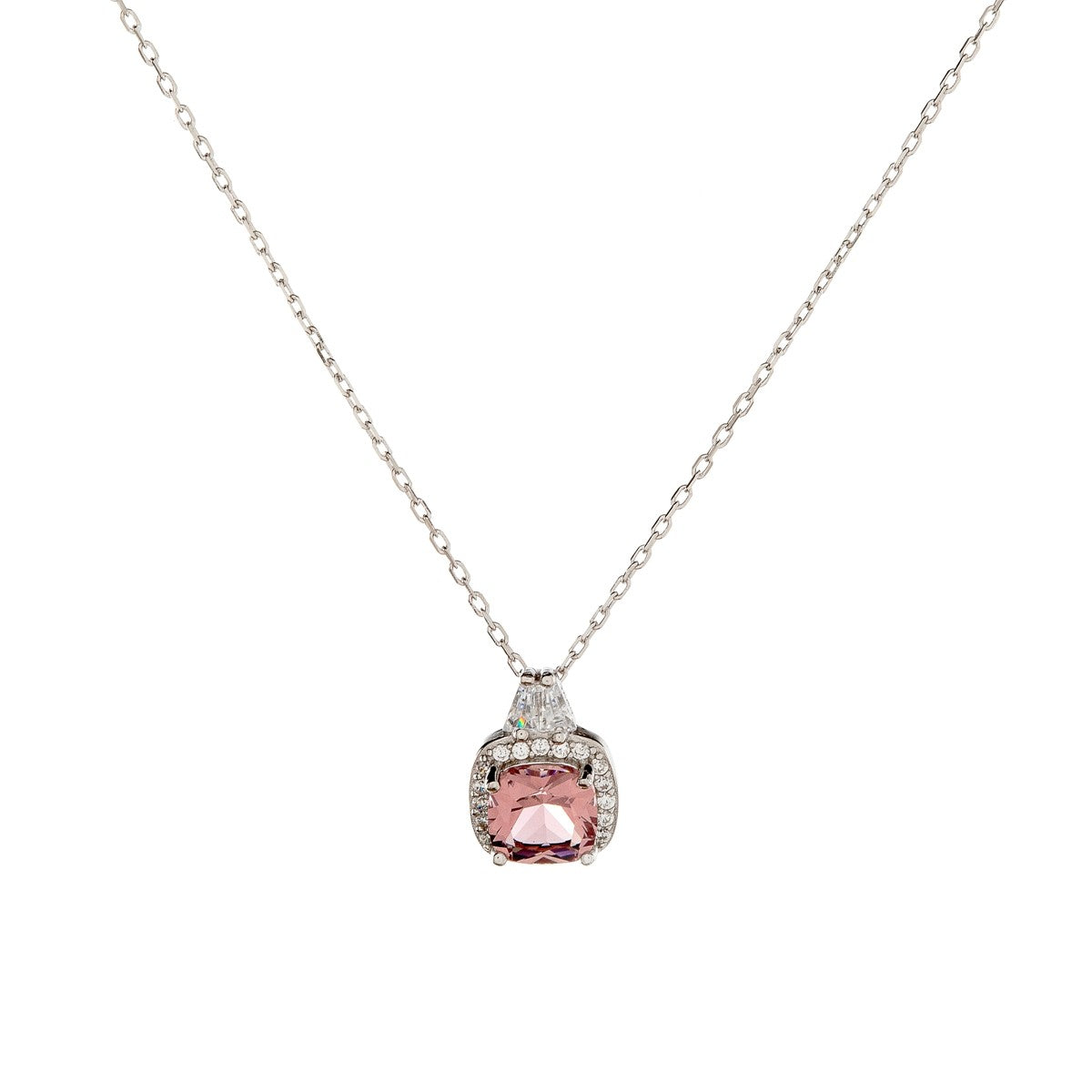 Collar de circonitas cúbicas de plata de ley