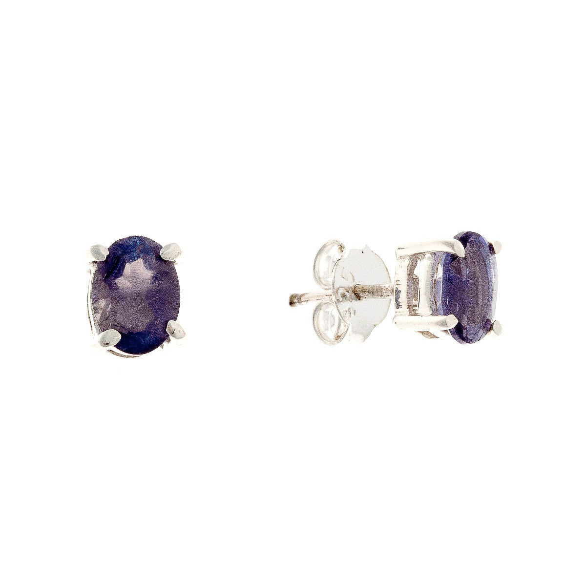 Pendientes de iolita en plata de ley