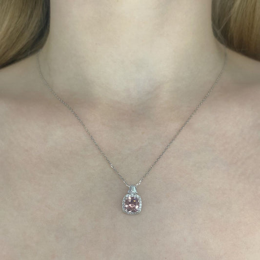 Collar de circonitas cúbicas de plata de ley