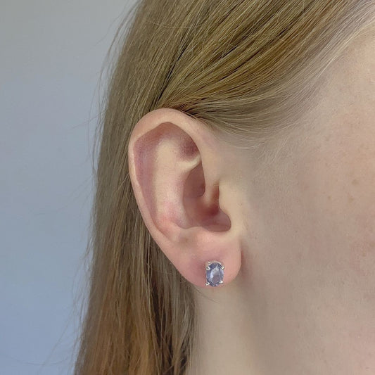 Pendientes de iolita en plata de ley
