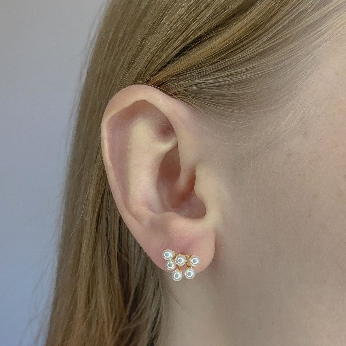Pendientes de perlas de plata de ley