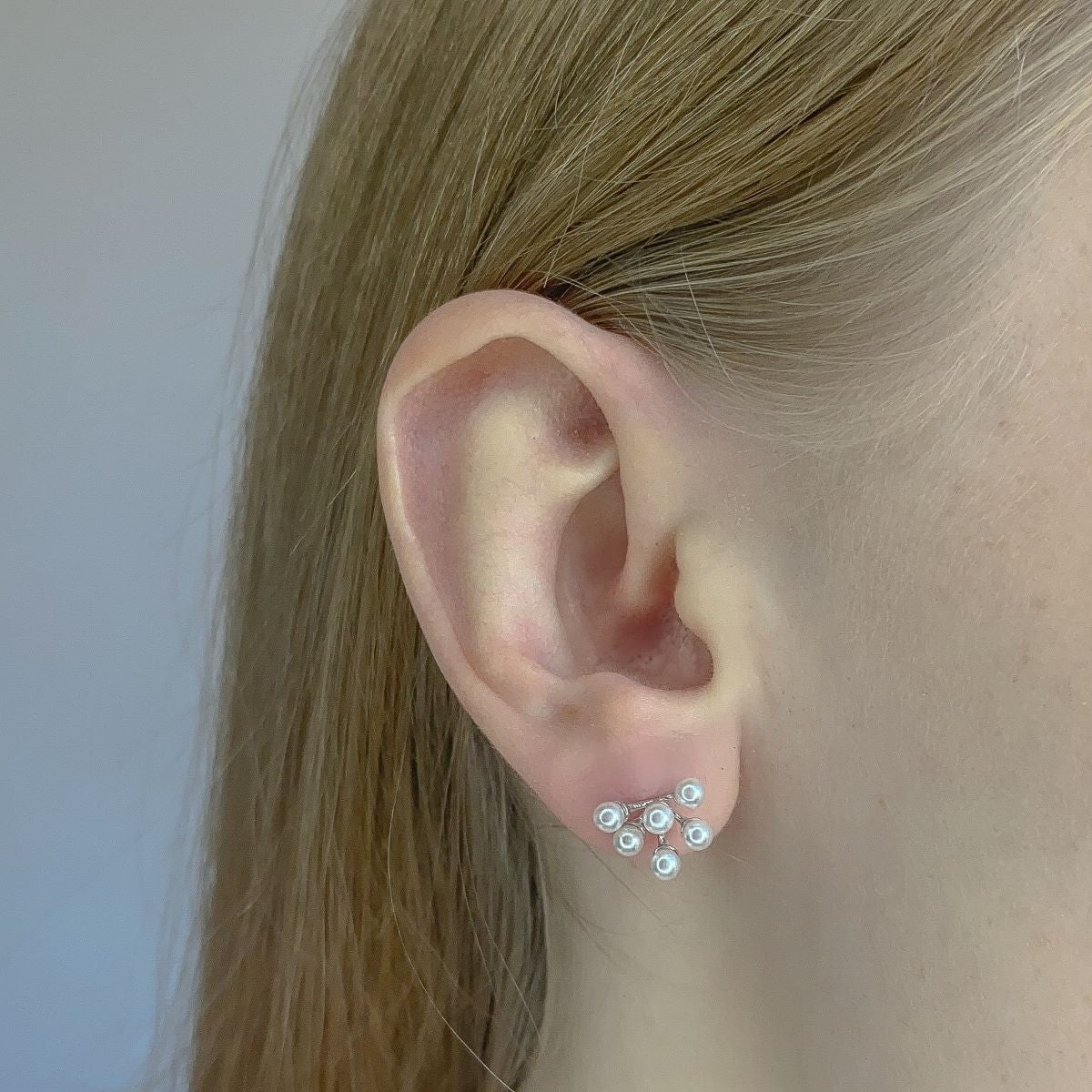 Pendientes de perlas de plata de ley