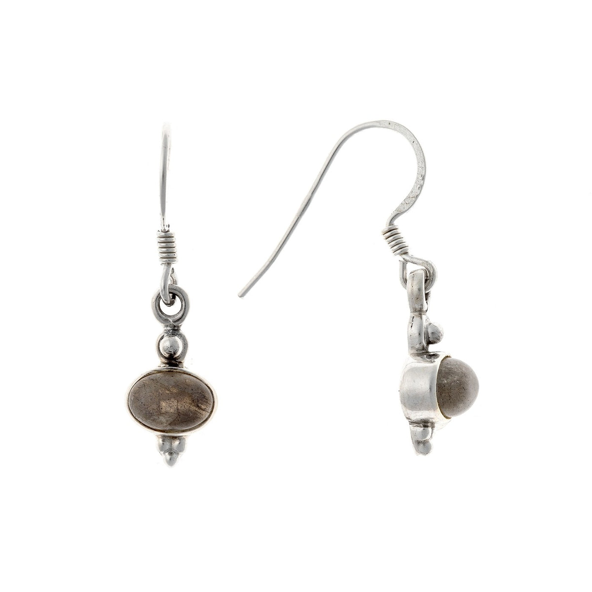 Pendientes de labradorita en plata de ley