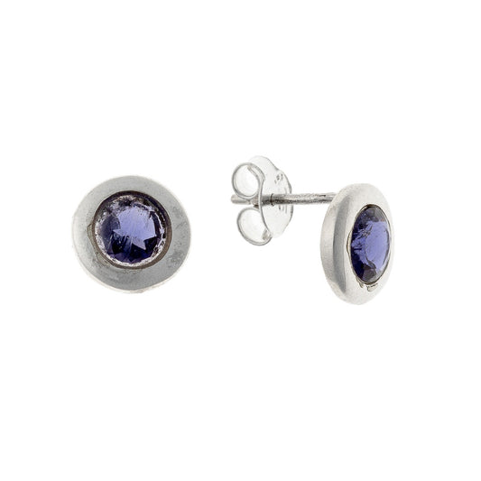 Pendientes de iolita en plata de ley