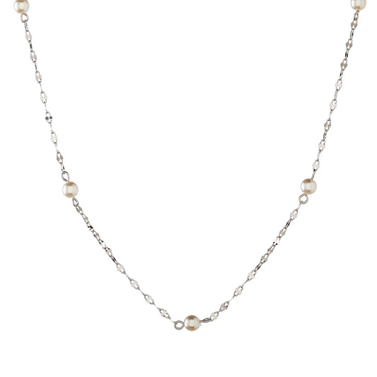 Collar de perlas de plata de ley
