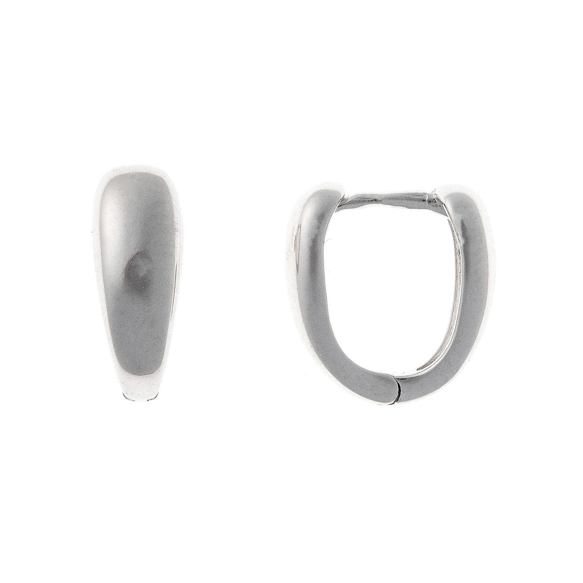 Aros ovalados de plata de ley