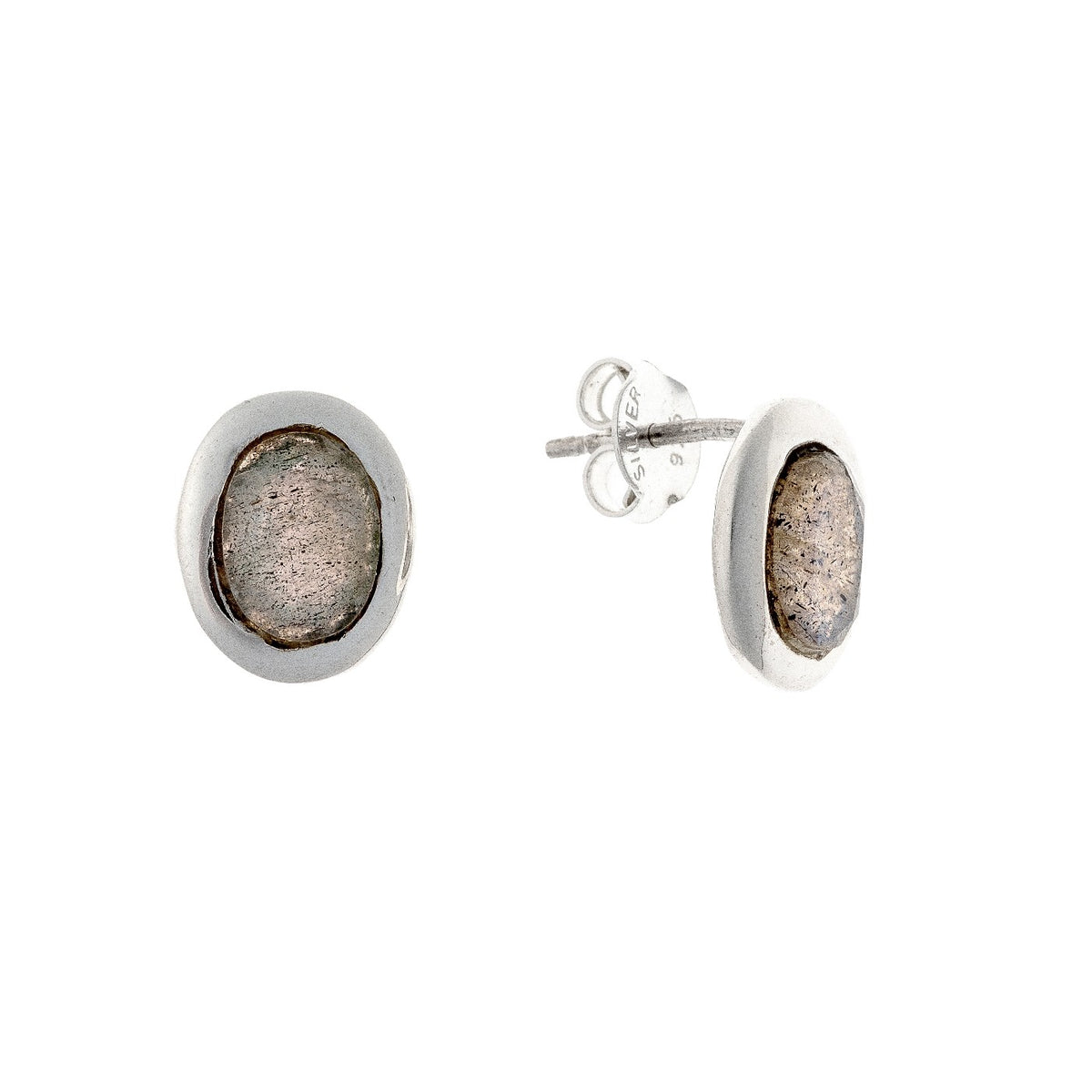 Pendientes de labradorita en plata de ley