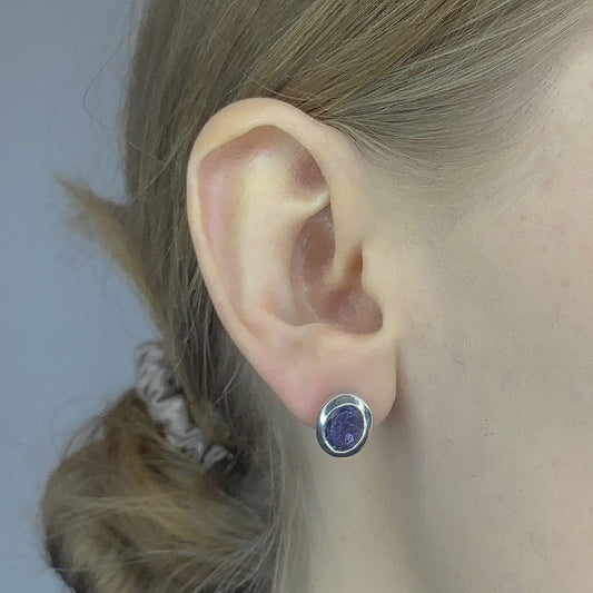 Pendientes de iolita en plata de ley