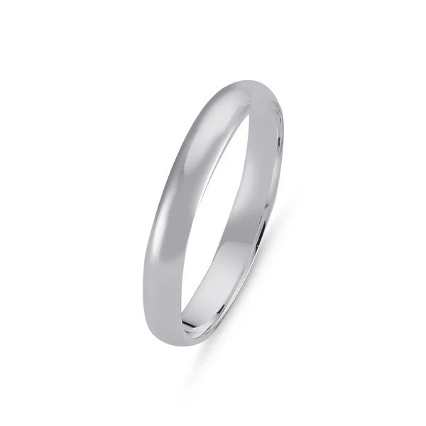 Anillo clásico de plata de ley de 3 mm