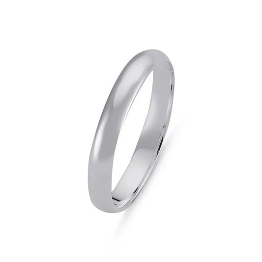Anillo clásico de plata de ley de 3 mm