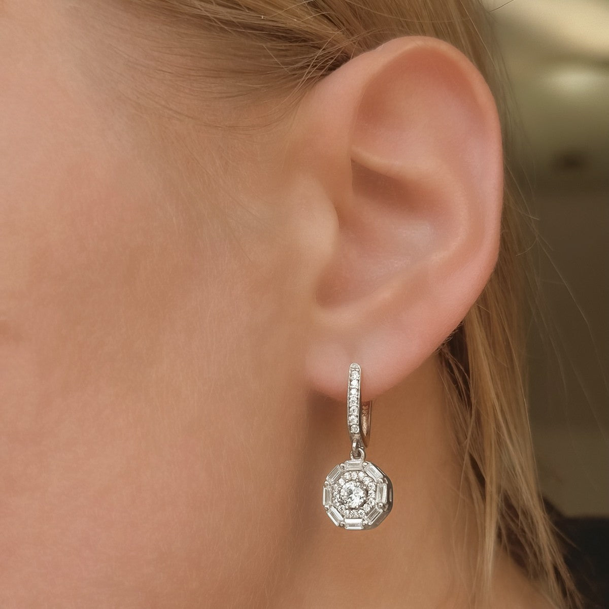 Pendientes Jacqueline de plata de ley
