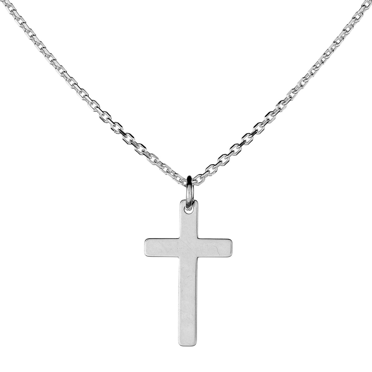 Collar con colgante de cruz de plata de ley